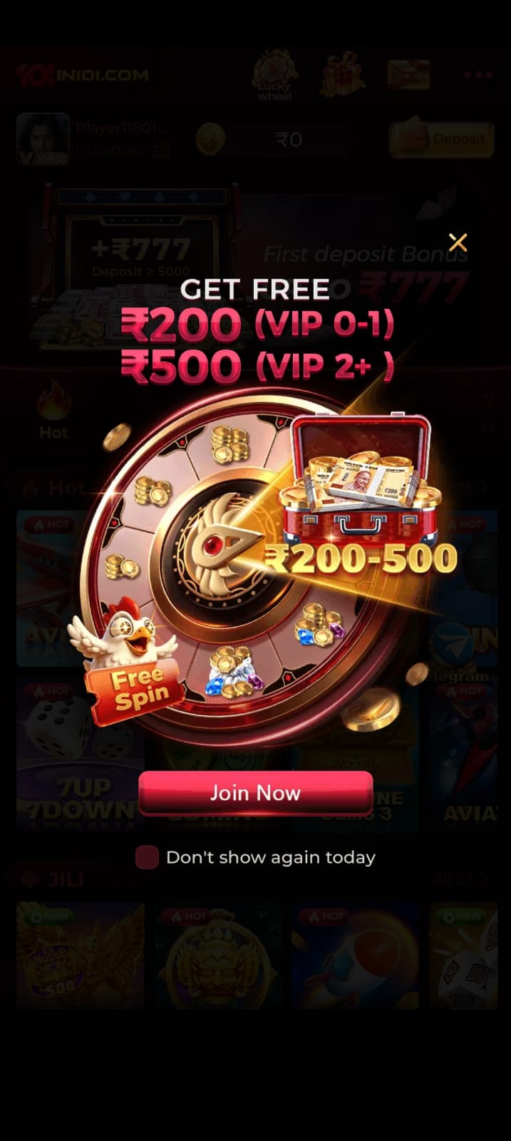 IN101 free bonus offer and reward promotion